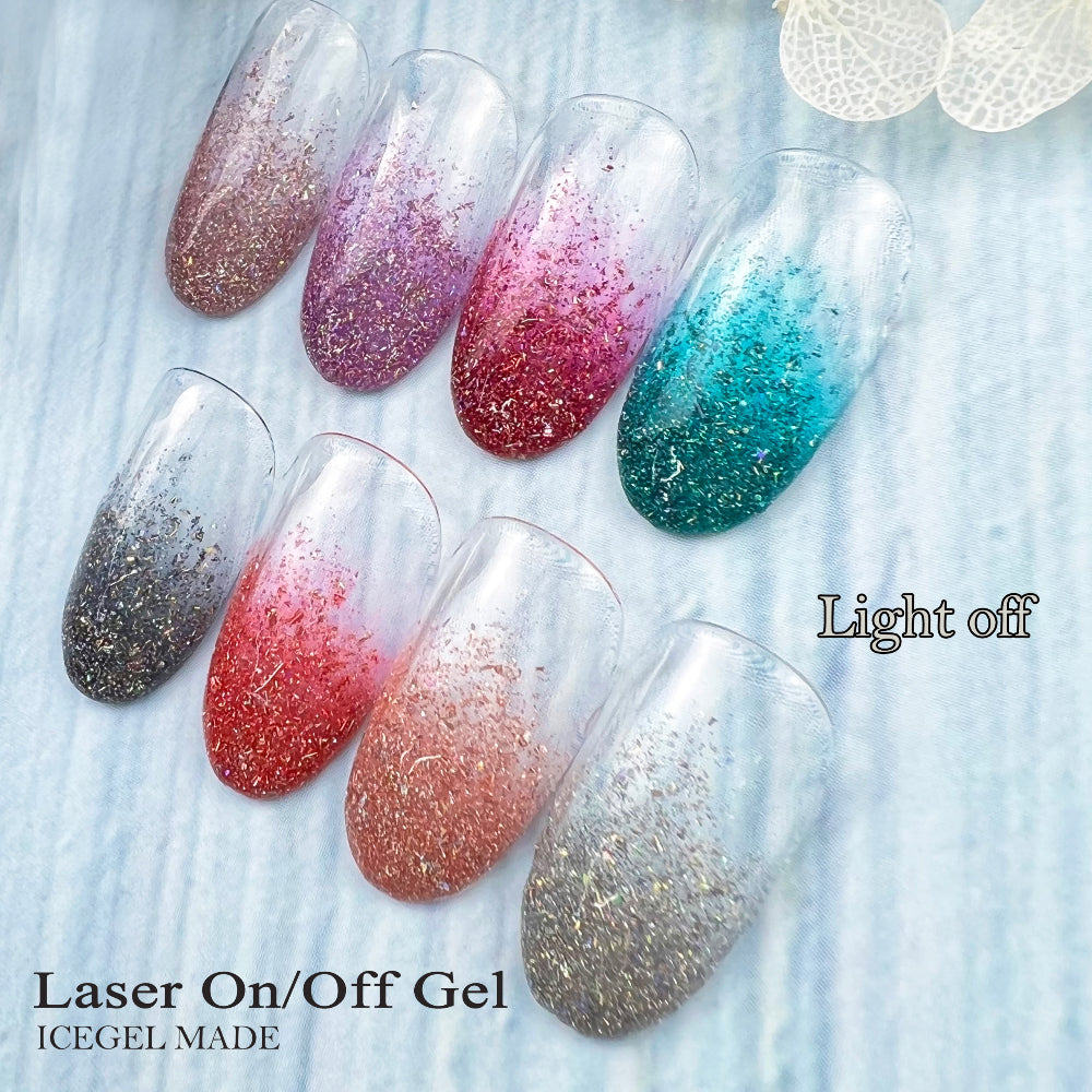 ICEGEL Laser On Off Gel light off swatches