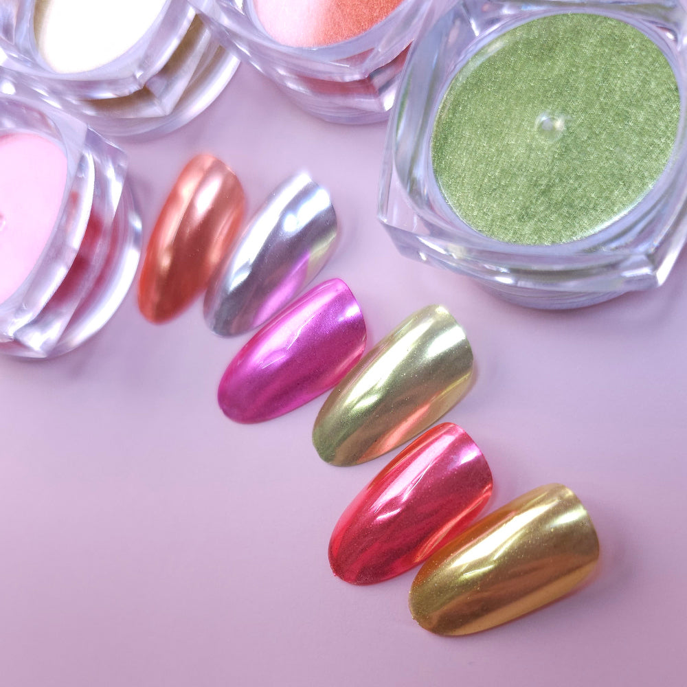 Sunset Neon Chrome Powder 6 Colors | ICEGEL