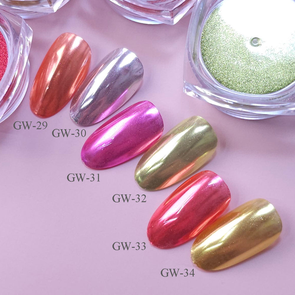 Sunset Neon Chrome Powder 6 Colors | ICEGEL