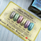 Official ICEGEL Glam Shine colour chart with shade numbers