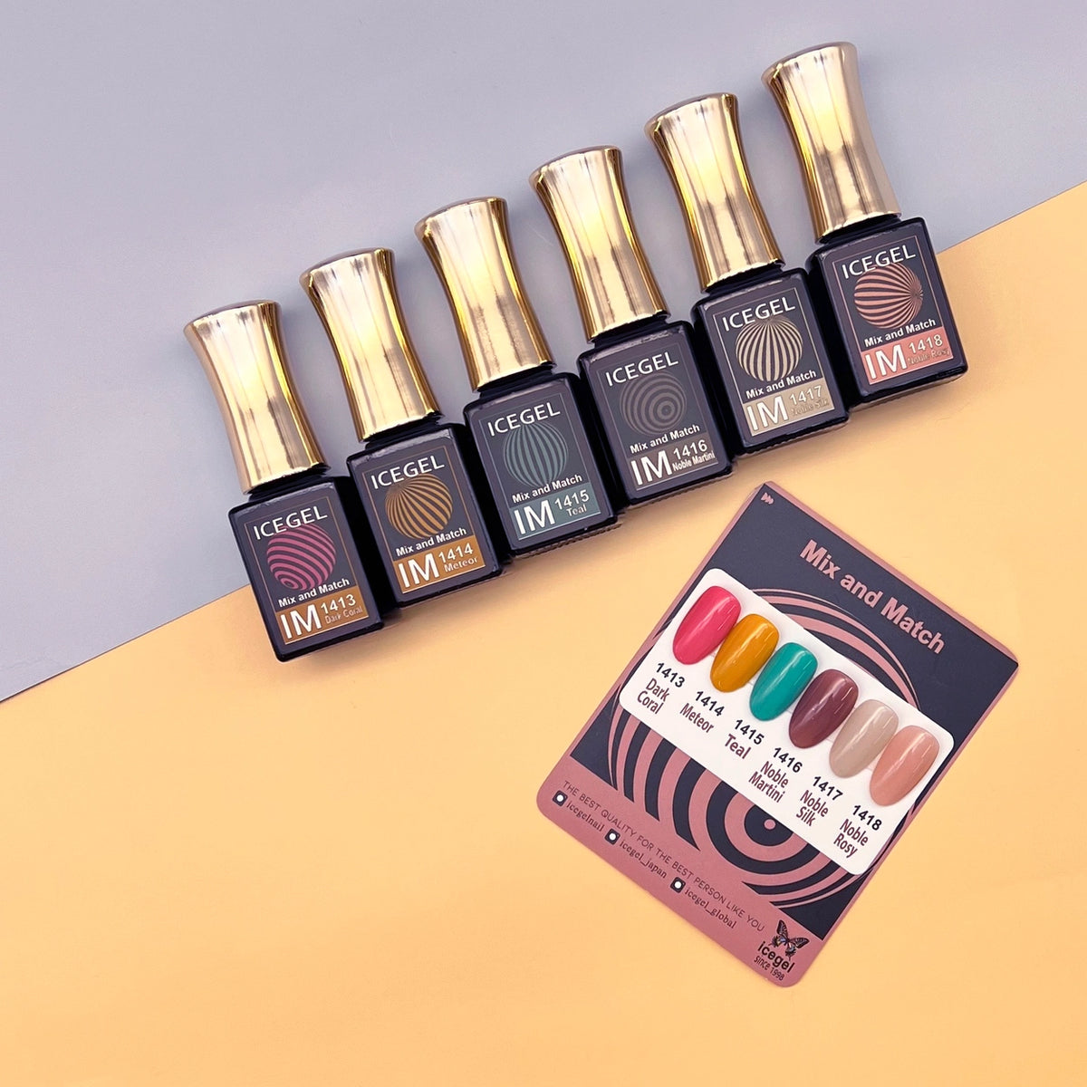 ICEGEL Mix & Match gel colours 1413–1418